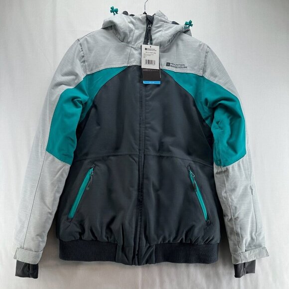 Mountain Warehouse Jacket Womens Sz 8 Alpine Sunshine Bomber Ski Teal Blue Gray - Picture 1 of 13